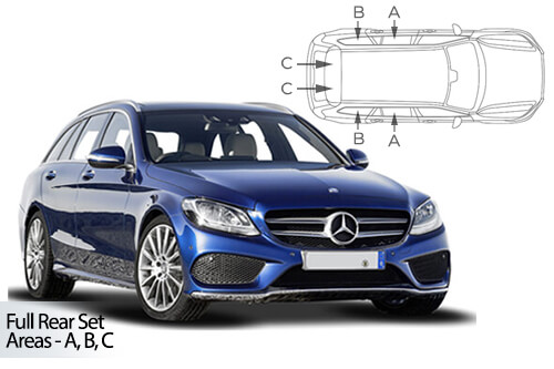 UV Car Shades - Mercedes C-Class Estate 14-21 Full Rear Set