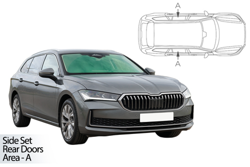 UV Car Shades Skoda Superb Estate 2023> Rear Door Set