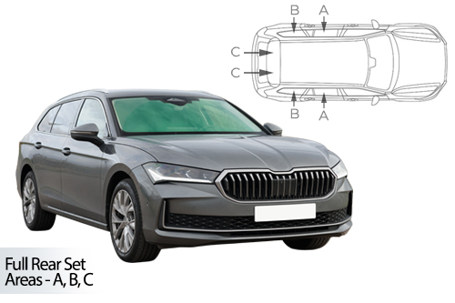 UV Car Shades Skoda Superb Estate 2023> Full Rear Set