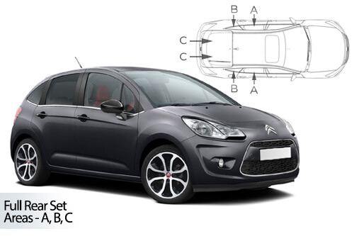 Car Shades Citroen C3 5 Door 10-16 Full Rear Set