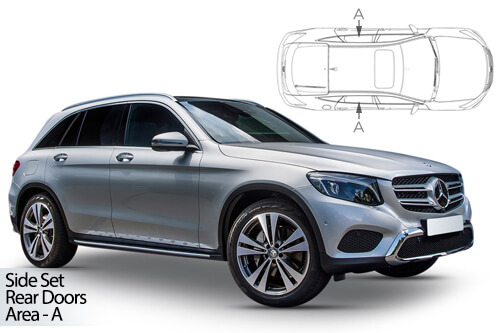 UV Car Shades  - Mercedes GLC 5 Door 2015> - Rear Door Set