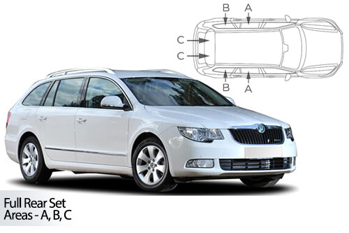 Car Shades Skoda Superb  Estate 09-15 Full Rear Set