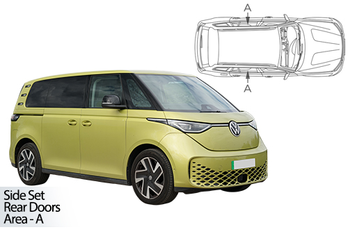 Car Shades VW Buzz SWB 5 Seats 23> Rear Side Set